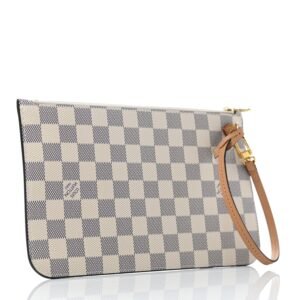 LOUIS VUITTON Damier Azur Neverfull MM GM Pochette | AlmaBagz