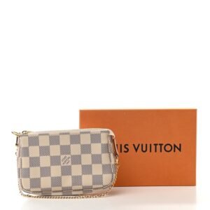 LOUIS VUITTON Damier Azur Mini Pochette | AlmaBagz