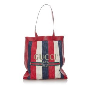 Gucci Sylvie Baiadera Tote Bag Striped Canvas | AlmaBagz
