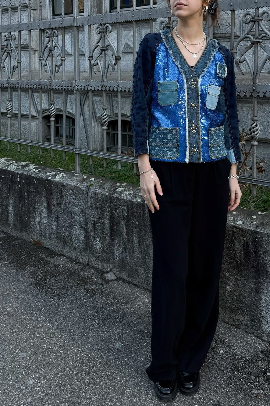 LOUIS VUITTON Denim Jacket Sequins SS 2005 | AlmaBagz