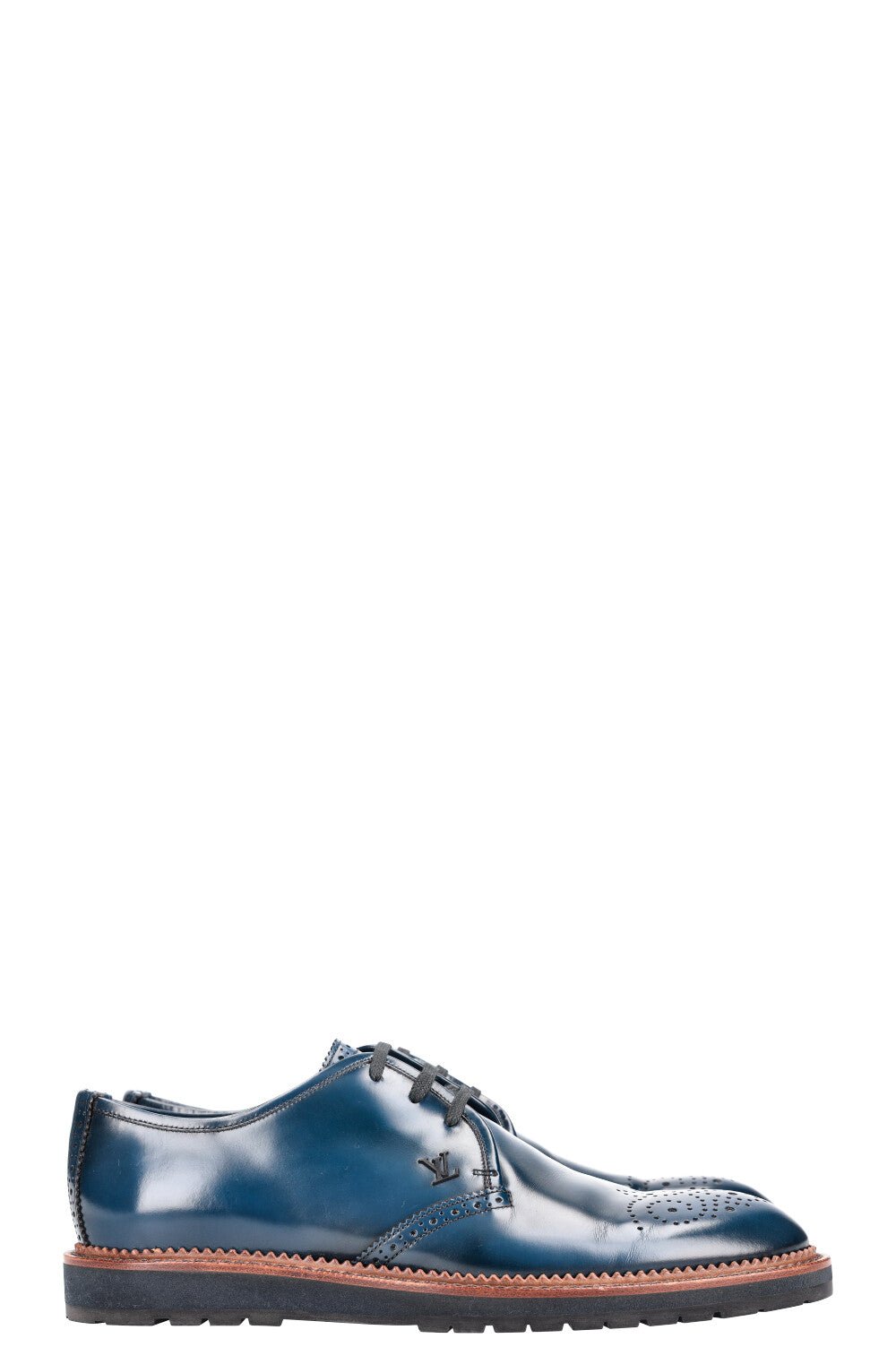 LOUIS VUITTON Lace Up Flats Blue | AlmaBagz
