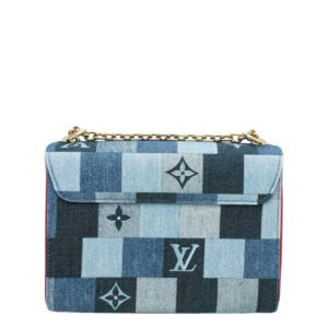 Louis Vuitton Bicolor Denim Patchwork Twist MM Bag | AlmaBagz