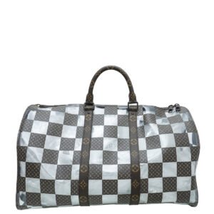 Louis Vuitton Monogram PVC Chess Keepall Bandouliere 50 Bag | AlmaBagz