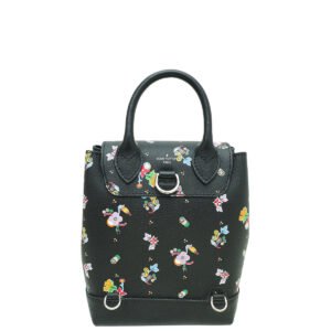 Louis Vuitton Black Flower Print Lockme Mini Backpack Bag | AlmaBagz