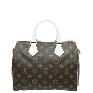 Louis Vuitton Monogram White Sporty Speedy Bandouliere 25 Bag | AlmaBagz