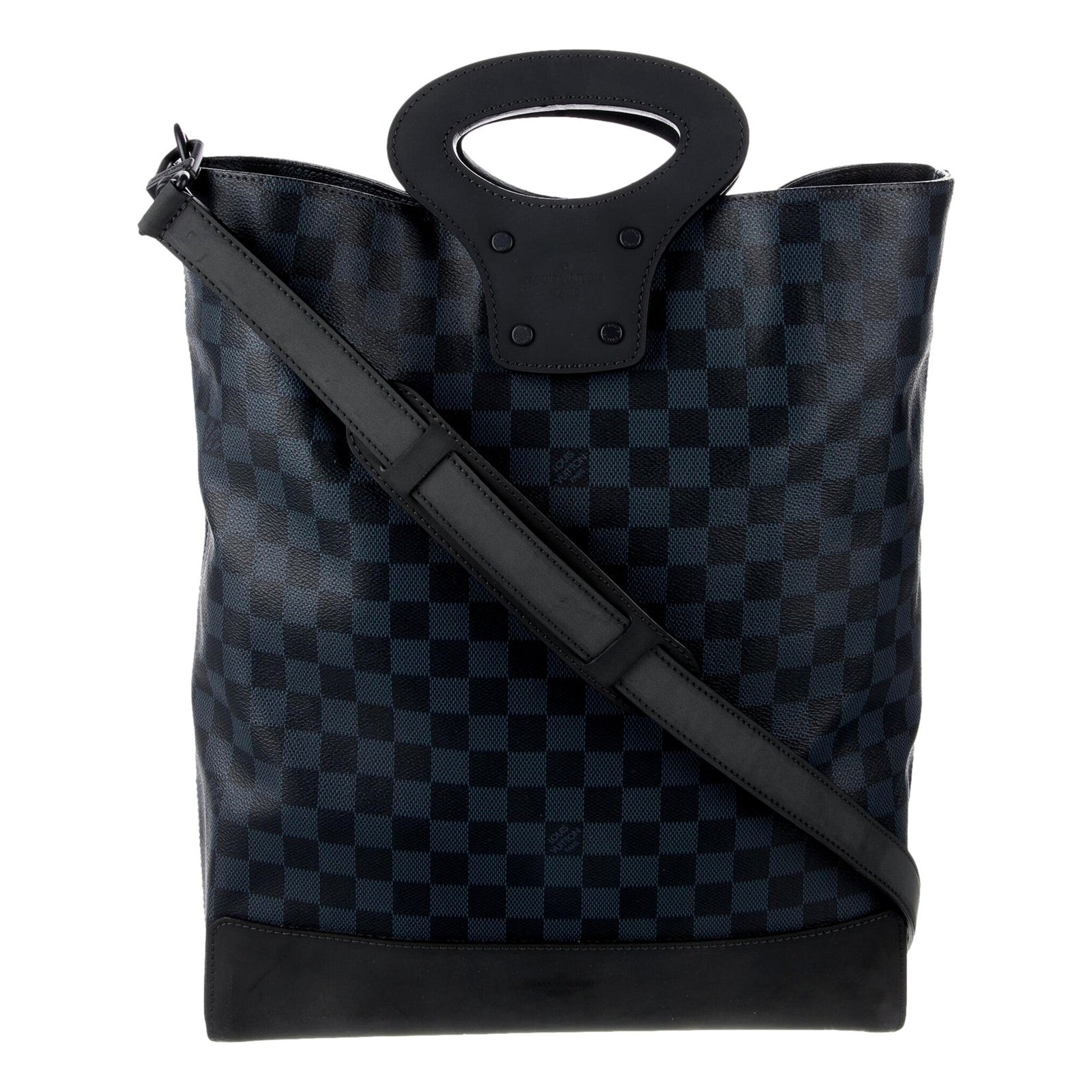 Louis Vuitton North South Tote Handbag Damier Cobalt Black and Navy | AlmaBagz