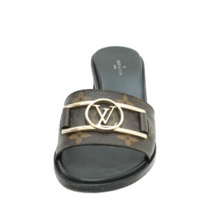 Louis Vuitton Monogram Lock It Mules 37.5 | AlmaBagz