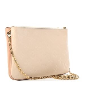 LOUIS VUITTON DOUBLE ZIP MONOGRAM EMPREINTE POCHETTE ON CHAIN | AlmaBagz