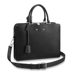 Louis Vuitton LV Men Armand Briefcase Taurillon Leather-Black | AlmaBagz