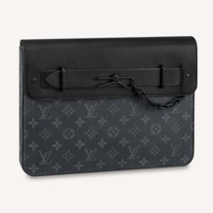 Louis Vuitton LV Men Pochette Steamer Monogram Eclipse Coated Canvas | AlmaBagz