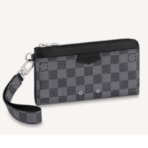 Louis Vuitton LV Men Zippy Dragonne Wallet Damier Graphite Coated Canvas-Grey | AlmaBagz