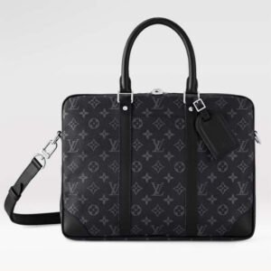 Louis Vuitton LV Uniisex Porte-Documents Voyage PM Monogram Eclipse Coated Canvas | AlmaBagz