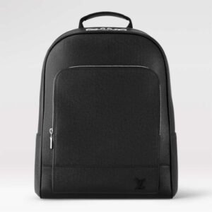 Louis Vuitton LV Unisex Adrian Backpack Black Taiga Cowhide Leather Textile Lining | AlmaBagz