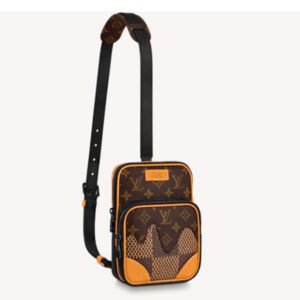 Louis Vuitton LV Unisex Amazone Sling Bag Giant Damier Ebene Monogram Coated Canvas | AlmaBagz