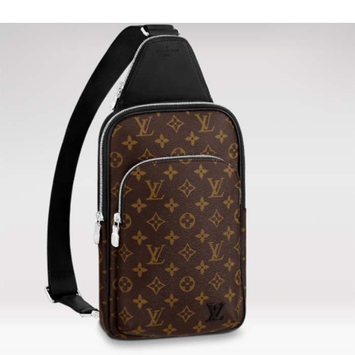 Louis Vuitton LV Unisex Avenue Sling Bag Brown Monogram Macassar Coated Canvas Cowhide | AlmaBagz