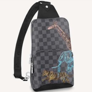 Louis Vuitton LV Unisex Avenue Sling Bag Damier Graphite Coated Canvas | AlmaBagz