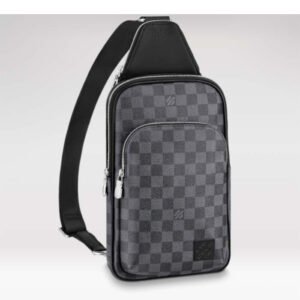 Louis Vuitton LV Unisex Avenue Sling Bag Grey Damier Graphite Coated Canvas Cowhide | AlmaBagz