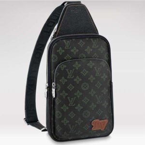 Louis Vuitton LV Unisex Avenue Sling Bag NM Dark Green Monogram Coated Canvas | AlmaBagz