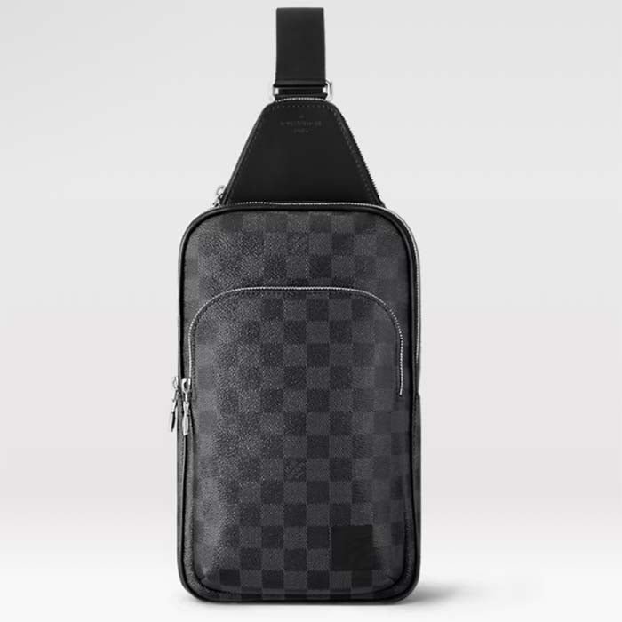 Louis Vuitton LV Unisex Avenue Slingbag NM Damier Graphite Coated Canvas Cowhide Leather | AlmaBagz