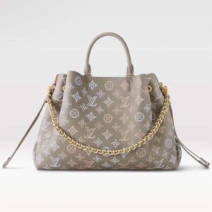 Louis Vuitton LV Unisex Bella Tote Gray Mahina Perforated Calfskin Leather | AlmaBagz