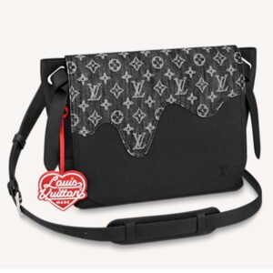 Louis Vuitton LV Unisex Besace Tokyo Black Monogram Denim Taurillon Leather | AlmaBagz
