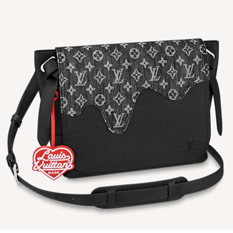 Louis Vuitton LV Unisex Besace Tokyo Black Monogram Denim Taurillon Leather | AlmaBagz