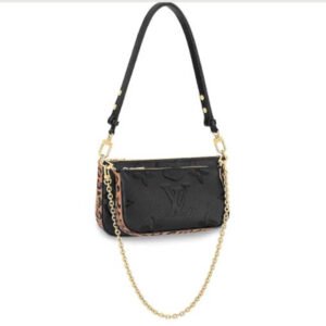 Louis Vuitton LV Unisex Black Multi Pochette Accessoires Embossed Supple Grained Cowhide | AlmaBagz