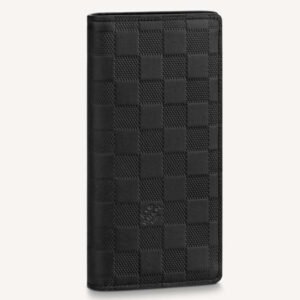 Louis Vuitton LV Unisex Brazza Wallet Black Damier Infini Leather | AlmaBagz