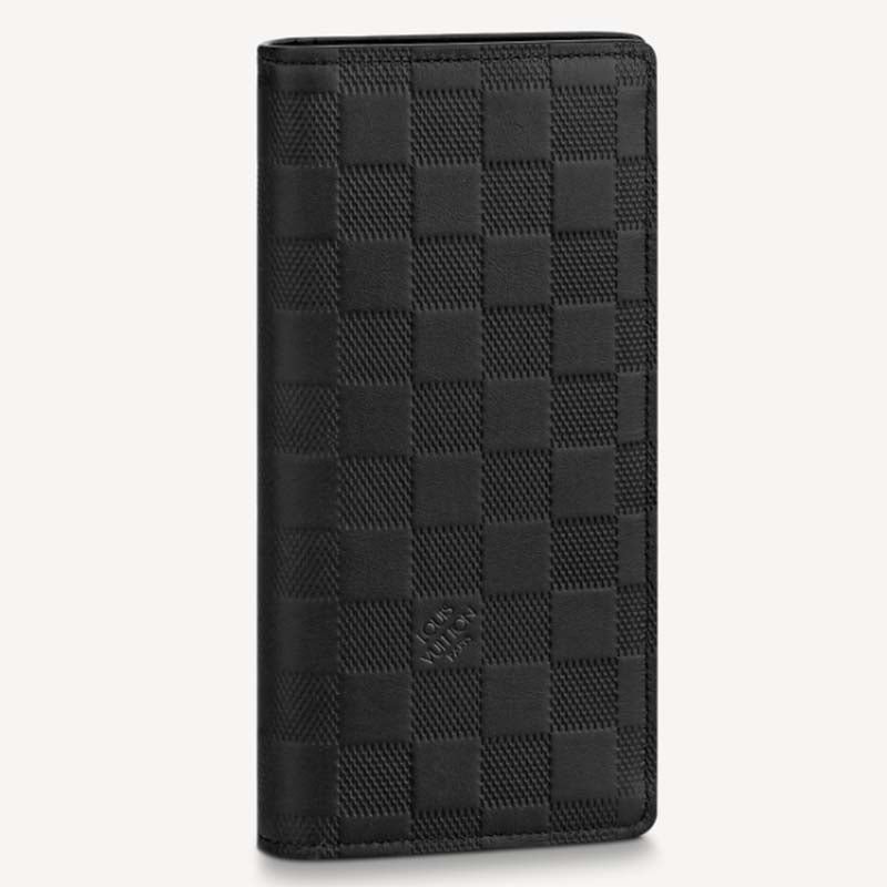 Louis Vuitton LV Unisex Brazza Wallet Black Damier Infini Leather | AlmaBagz