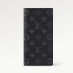 Louis Vuitton LV Unisex Brazza Wallet Black Grey Monogram Eclipse Canvas | AlmaBagz