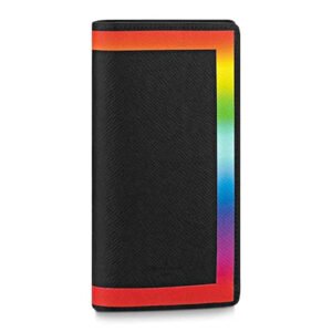 Louis Vuitton LV Unisex Brazza Wallet Black Taiga Leather | AlmaBagz