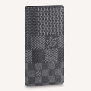 Louis Vuitton LV Unisex Brazza Wallet Gray Damier Graphite 3D Coated Canvas | AlmaBagz