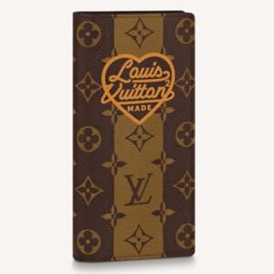 Louis Vuitton LV Unisex Brazza Wallet Monogram Stripes Brown Canvas | AlmaBagz