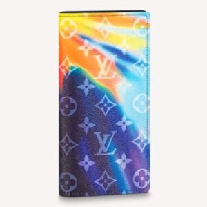 Louis Vuitton LV Unisex Brazza Wallet Monogram Sunset Coated Canvas Cowhide Leather | AlmaBagz