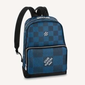 Louis Vuitton LV Unisex Campus Backpack Navy Blue Damier Graphite 3D Coated Canvas | AlmaBagz