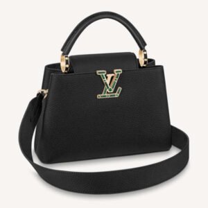 Louis Vuitton LV Women Capucines BB Handbag Black Taurillon Cowhide Leather | AlmaBagz