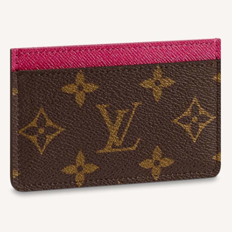 Louis Vuitton LV Unisex Card Holder Wallet Fuchsia Pink Monogram Coated Canvas | AlmaBagz
