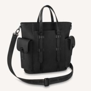 Louis Vuitton LV Unisex Christopher Backpack Black Taurillon Cowhide Leather | AlmaBagz