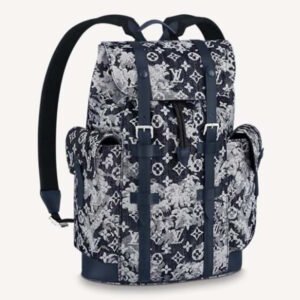 Louis Vuitton LV Unisex Christopher Backpack Monogram Tapestry Coated Canvas-Navy | AlmaBagz