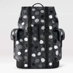 Louis Vuitton LV Unisex Christopher MM Backpack Black Silver Monogram Eclipse Coated Canvas | AlmaBagz