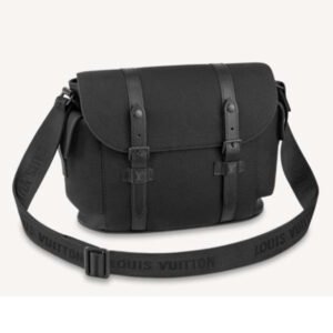 Louis Vuitton LV Unisex Christopher Messenger Black Taurillon Cowhide Leather | AlmaBagz