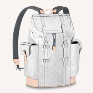 Louis Vuitton LV Unisex Christopher PM Backpack Monogram Mirror Coated Canvas Natural Cowhide | AlmaBagz
