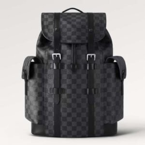 Louis Vuitton LV Unisex Christopher PM Damier Graphite Canvas Grey Body Flap Opening | AlmaBagz