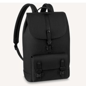 Louis Vuitton LV Unisex Christopher Slim Backpack Black Taurillon Cowhide Leather | AlmaBagz