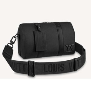 Louis Vuitton LV Unisex City Keepall Bag Black Aerogram Grained Calf Cowhide | AlmaBagz