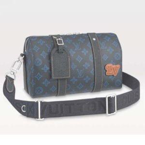 Louis Vuitton LV Unisex City Keepall Bag Blue Monogram Coated Canvas | AlmaBagz