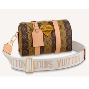 Louis Vuitton LV Unisex City Keepall Bag Monogram Stripes Brown Coated Canvas | AlmaBagz