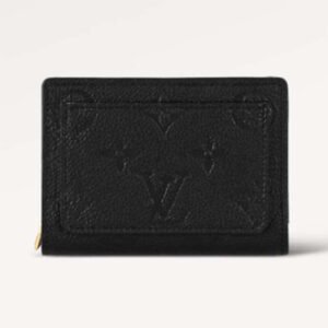 Louis Vuitton LV Unisex Cléa Wallet Black Embossed Supple Grained Cowhide Leather | AlmaBagz