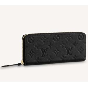 Louis Vuitton LV Unisex Clémence Wallet Black Monogram Empreinte Embossed Supple Grained Cowhide | AlmaBagz