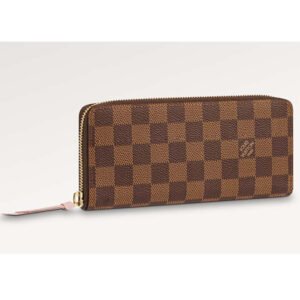 Louis Vuitton LV Unisex Clémence Wallet Brown Pink Damier Ebene Coated Canvas | AlmaBagz